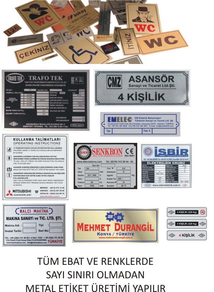 Arma Reklam Plaket ve Dijital Tabelacılık - Metal Etiket